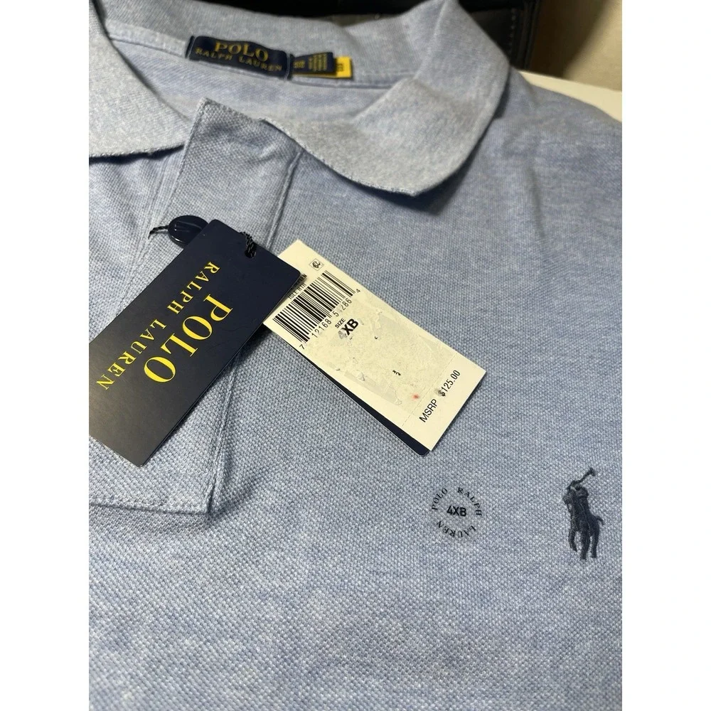 Ralph Lauren Polo Men's Big & Tall Size 4XL Soft Cotton Polo Shirt Blue New $125